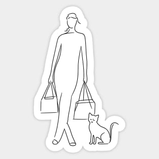 Cat Shopper Sticker